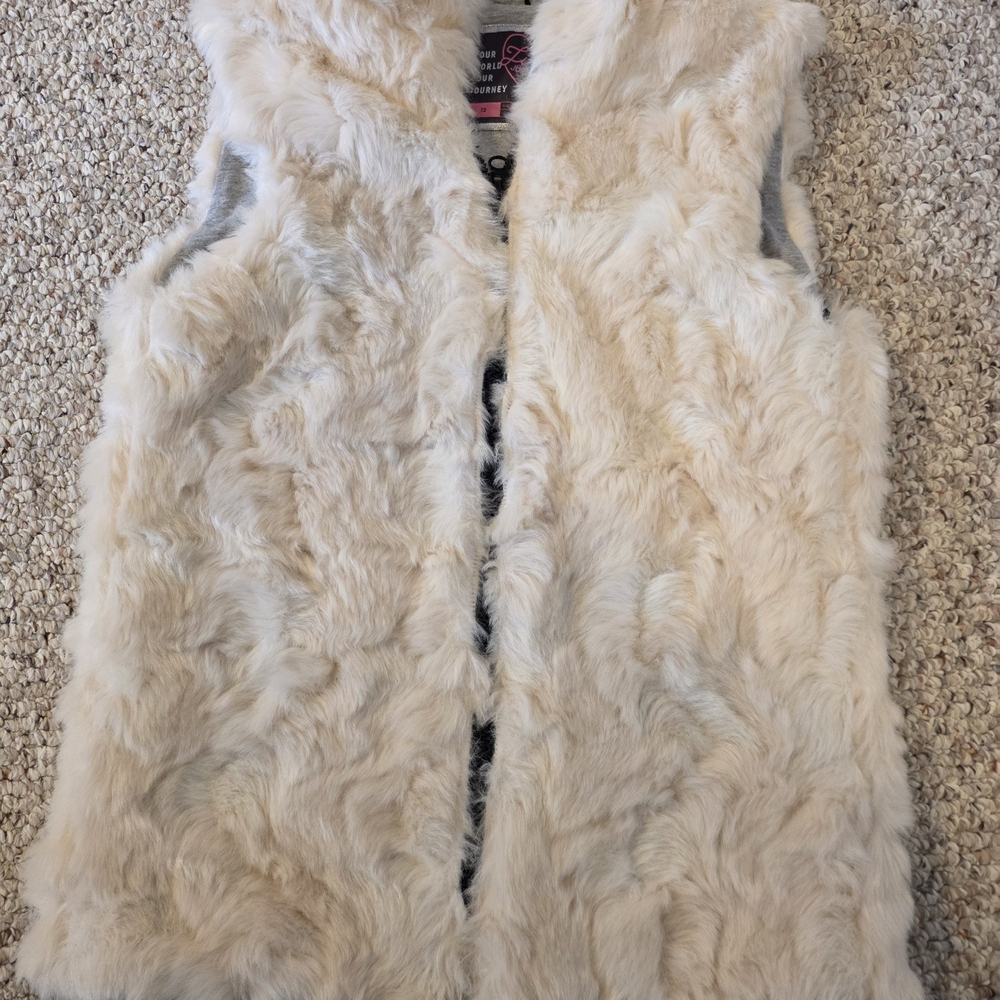 Justice Cream Fur Vest